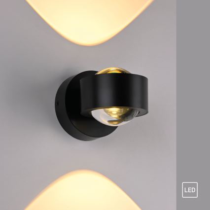 Schöner Wohnen 19331-18 - Aplique de pared LED CHIA 2xLED/2W/230V negro