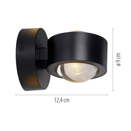 Schöner Wohnen 19331-18 - Aplique de pared LED CHIA 2xLED/2W/230V negro