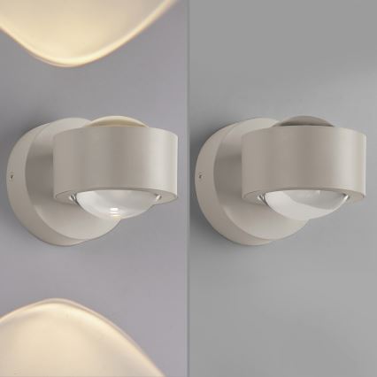 Schöner Wohnen 19331-39 - Aplique de pared LED CHIA 2xLED/2W/230V gris