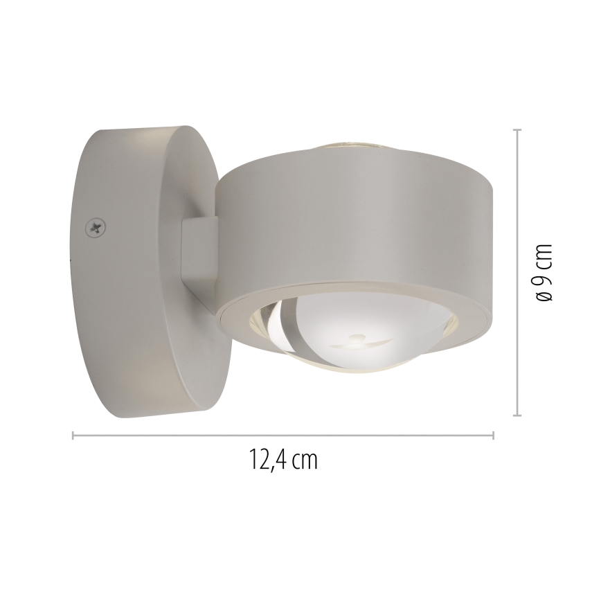 Schöner Wohnen 19331-39 - Aplique de pared LED CHIA 2xLED/2W/230V gris