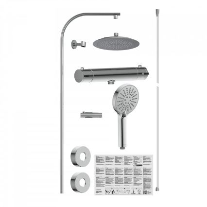 Schütte 60046 - Set de ducha con grifería termostática MADURA FRESH en cromo brillante