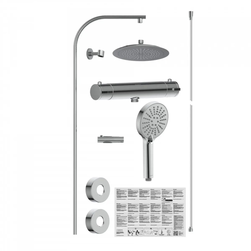 Schütte 60046 - Set de ducha con grifería termostática MADURA FRESH en cromo brillante