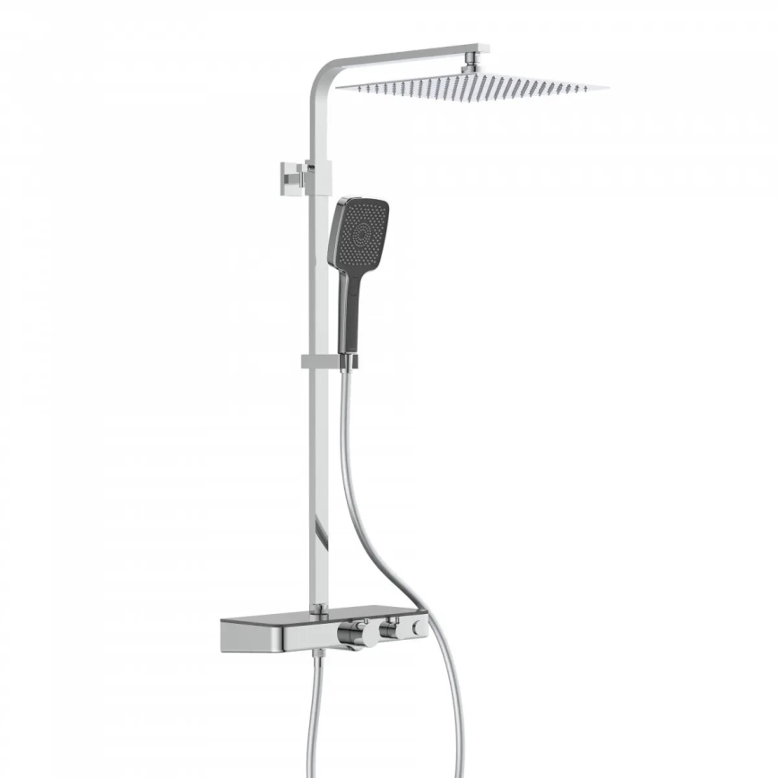 Schütte 60531 - Set de ducha con grifería termostática OCEAN, cromo brillante/antracita