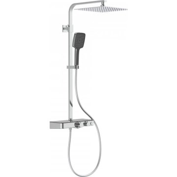 Schütte 60531 - Set de ducha con grifería termostática OCEAN, cromo brillante/antracita