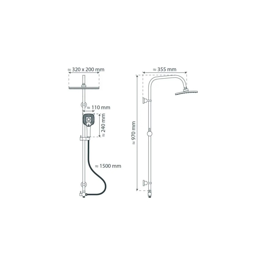 Schütte 60660 - Conjunto de ducha MALLORCA cromo brillante