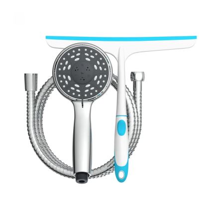 Schütte 64197 - Set de ducha acabado cromo brillante + limpiacristales para vidrio