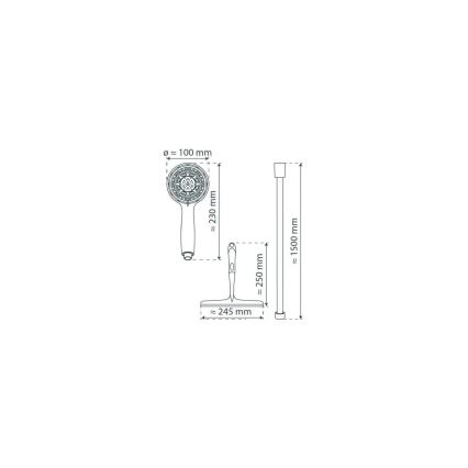 Schütte 64197 - Set de ducha acabado cromo brillante + limpiacristales para vidrio