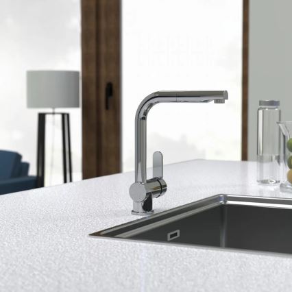 Schütte 79700 - Grifo de cocina con rociador extraíble LONDON, cromado brillante