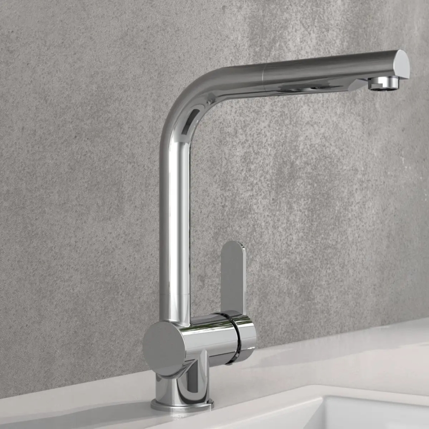 Schütte 79700 - Grifo de cocina con rociador extraíble LONDON, cromado brillante
