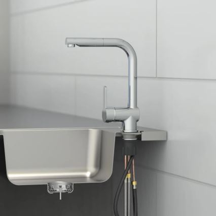 Schütte 79700 - Grifo de cocina con rociador extraíble LONDON, cromado brillante