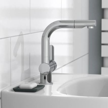 Schütte 79710 - Grifo de cocina con rociador extraíble LONDON, cromo brillante