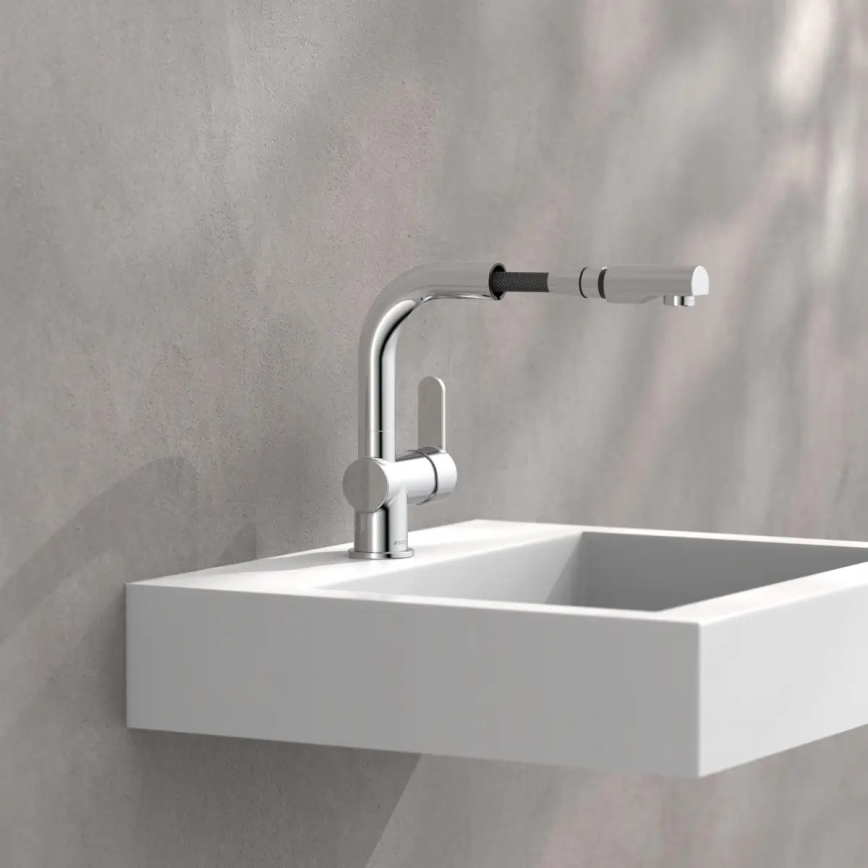 Schütte 79710 - Grifo de cocina con rociador extraíble LONDON, cromo brillante