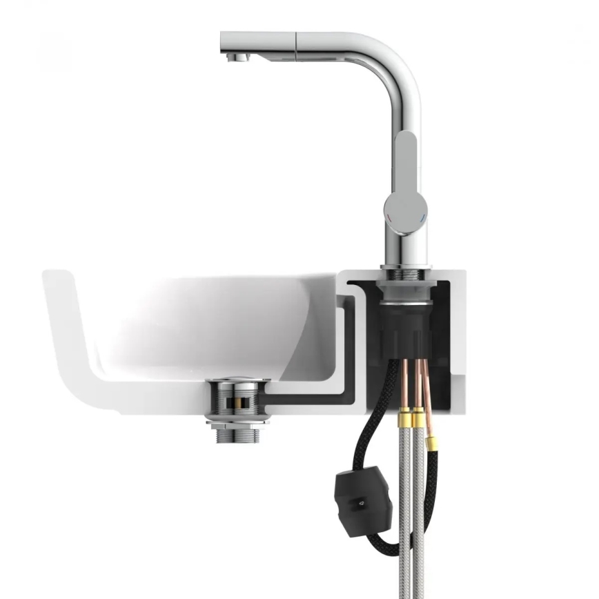 Schütte 79710 - Grifo de cocina con rociador extraíble LONDON, cromo brillante