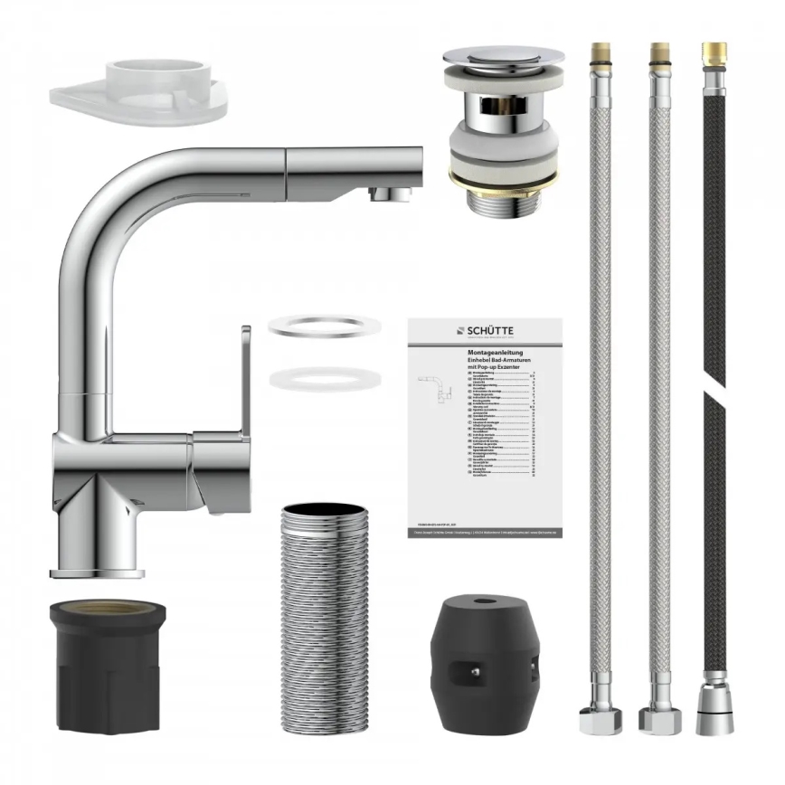 Schütte 79710 - Grifo de cocina con rociador extraíble LONDON, cromo brillante