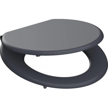 Schütte 80104 - Asiento de inodoro SPIRIT Antracita con cierre amortiguado SoftClose, madera MDF