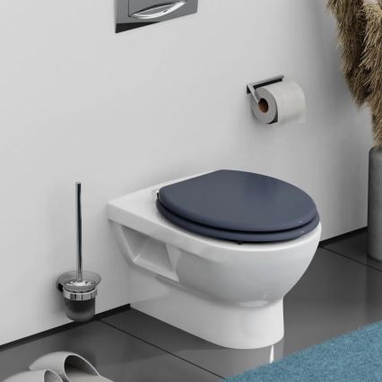 Schütte 80104 - Asiento de inodoro SPIRIT Antracita con cierre amortiguado SoftClose, madera MDF