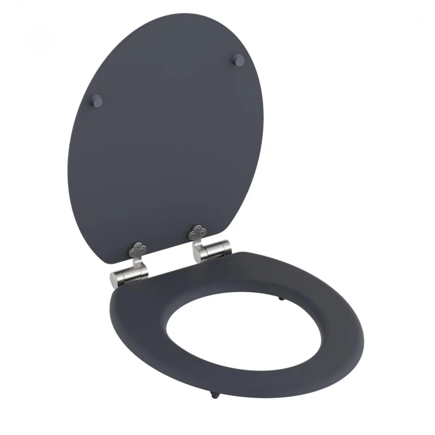 Schütte 80104 - Asiento de inodoro SPIRIT Antracita con cierre amortiguado SoftClose, madera MDF