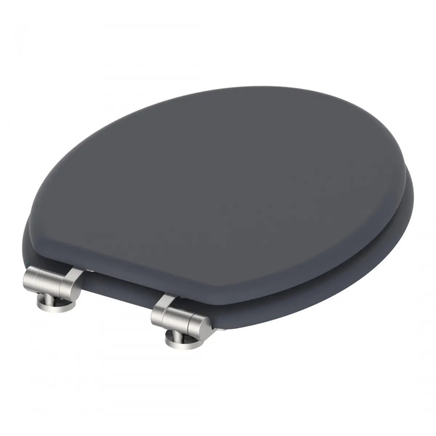 Schütte 80104 - Asiento de inodoro SPIRIT Antracita con cierre amortiguado SoftClose, madera MDF