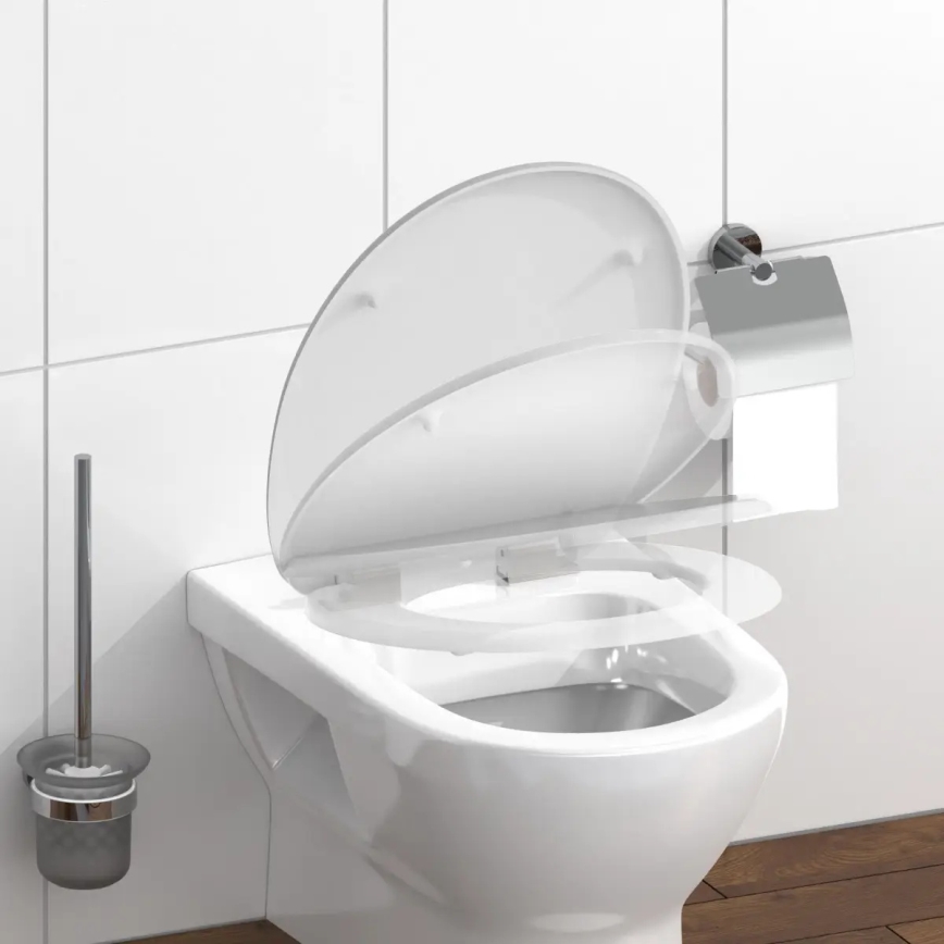 Schütte 82100-A - Asiento de inodoro blanco con cierre SoftClose, de duroplástico