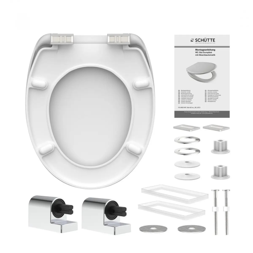 Schütte 82100-A - Asiento de inodoro blanco con cierre SoftClose, de duroplástico