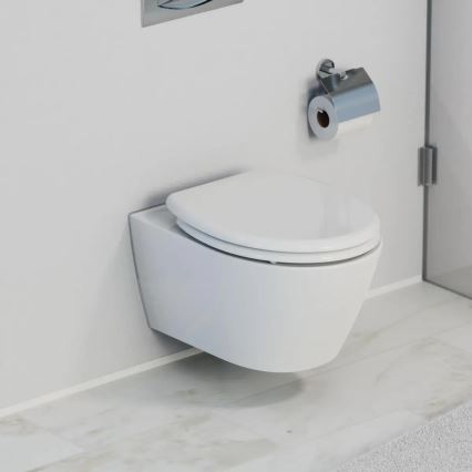 Schütte 82300-A - Asiento de inodoro BLANCO Duroplast con cierre amortiguado SoftClose