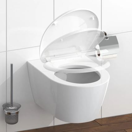 Schütte 82300-A - Asiento de inodoro BLANCO Duroplast con cierre amortiguado SoftClose