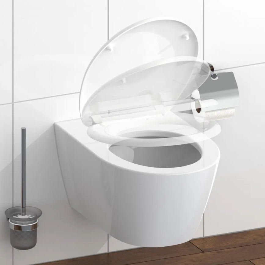 Schütte 82300-A - Asiento de inodoro BLANCO Duroplast con cierre amortiguado SoftClose