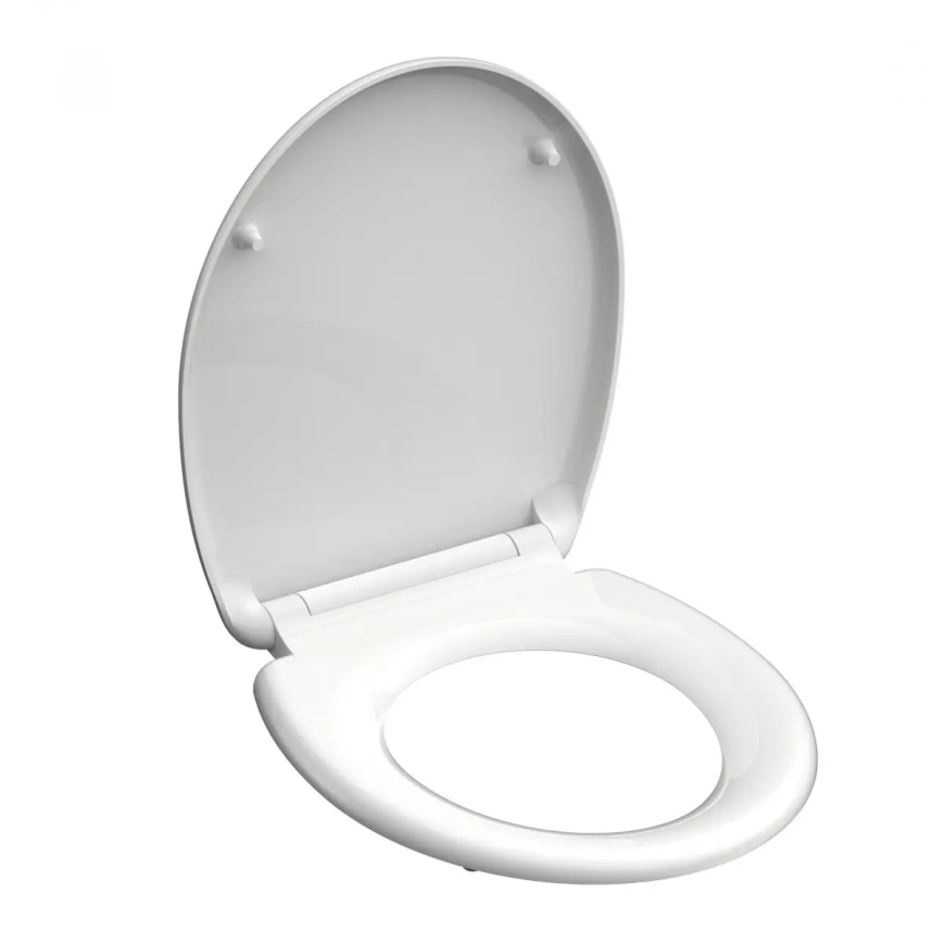 Schütte 82300-A - Asiento de inodoro BLANCO Duroplast con cierre amortiguado SoftClose