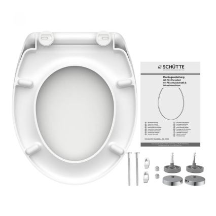 Schütte 82300-A - Asiento de inodoro BLANCO Duroplast con cierre amortiguado SoftClose