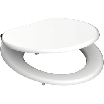 Schütte 84100-A - Asiento de inodoro blanco con cierre suave (SoftClose), en MDF