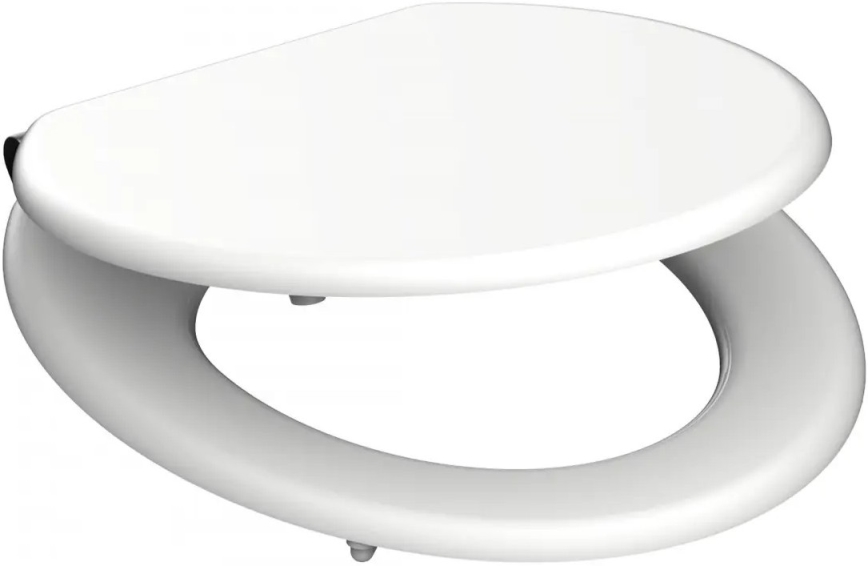 Schütte 84100-A - Asiento de inodoro blanco con cierre suave (SoftClose), en MDF