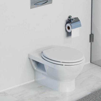 Schütte 84100-A - Asiento de inodoro blanco con cierre suave (SoftClose), en MDF