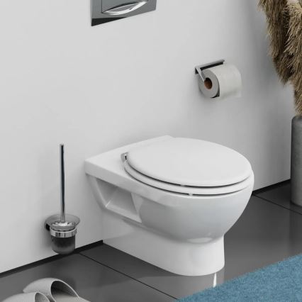 Schütte 84100-A - Asiento de inodoro blanco con cierre suave (SoftClose), en MDF