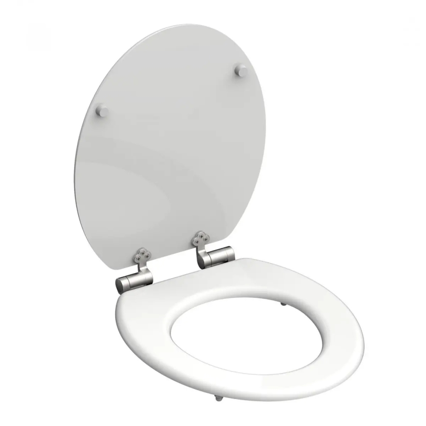 Schütte 84100-A - Asiento de inodoro blanco con cierre suave (SoftClose), en MDF