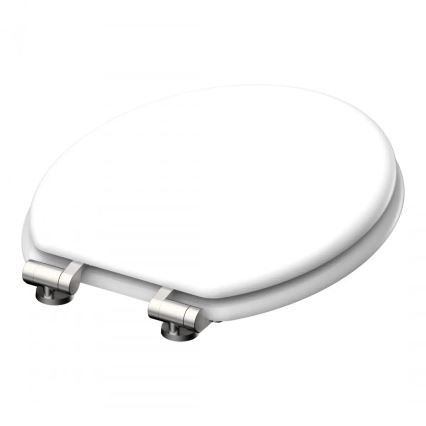 Schütte 84100-A - Asiento de inodoro blanco con cierre suave (SoftClose), en MDF