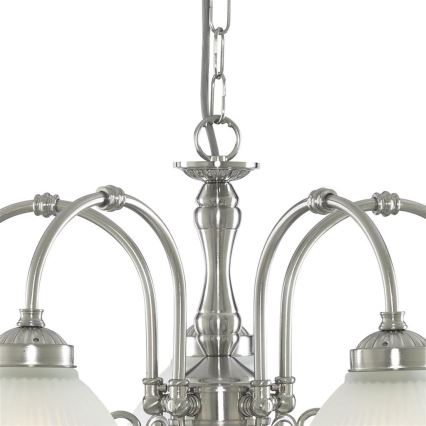 Searchlight - Lámpara colgante con cadena AMERICAN DINER 5xE14/60W/230V cromo brillante