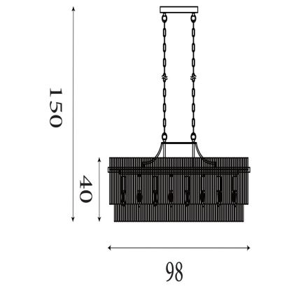 Searchlight - Lámpara colgante LARA con cadena 8xE14/60W/230V