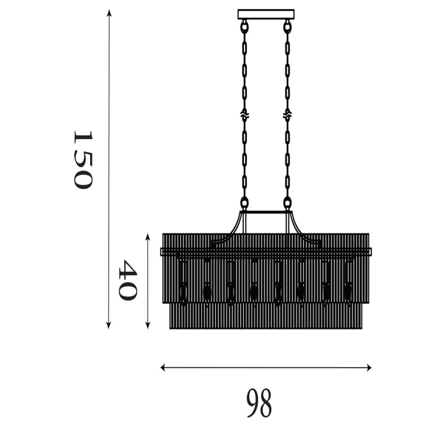 Searchlight - Lámpara colgante LARA con cadena 8xE14/60W/230V