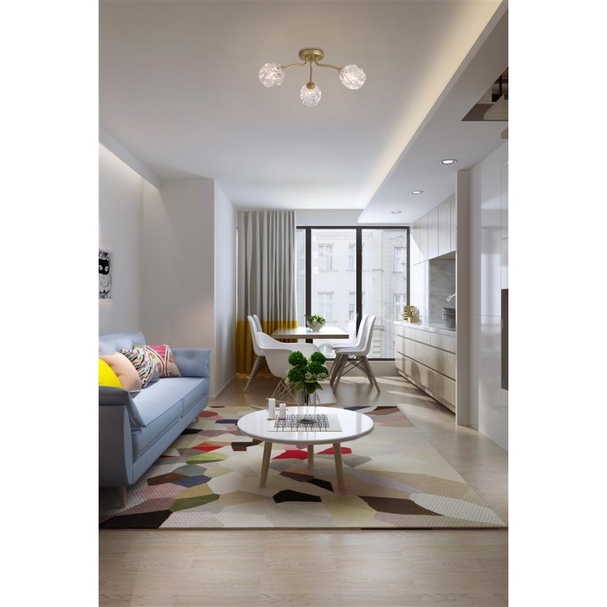 Searchlight - Lámpara de techo de superficie ASTRAL 3xG9/33W/230V dorada