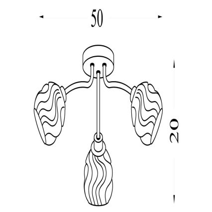 Searchlight - Lámpara de techo de superficie ASTRAL 3xG9/33W/230V dorada