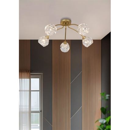 Searchlight - Lámpara de techo de superficie ASTRAL 5xG9/33W/230V dorada