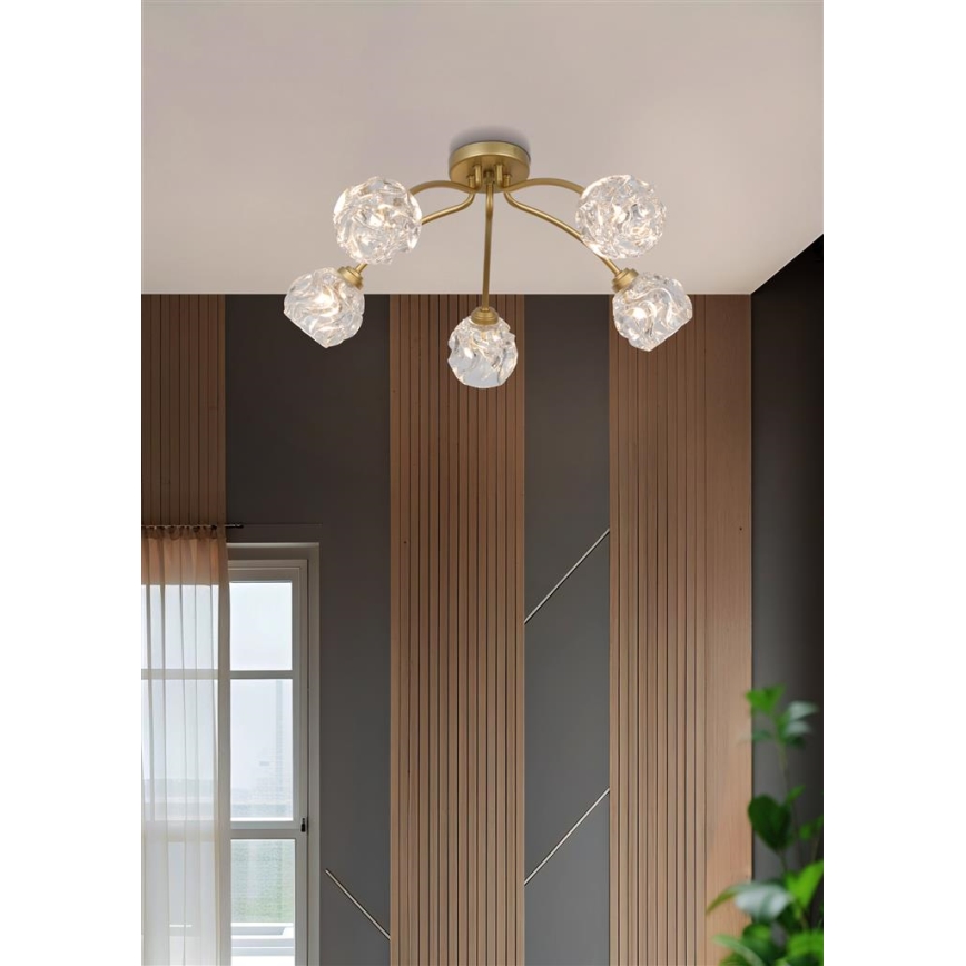 Searchlight - Lámpara de techo de superficie ASTRAL 5xG9/33W/230V dorada