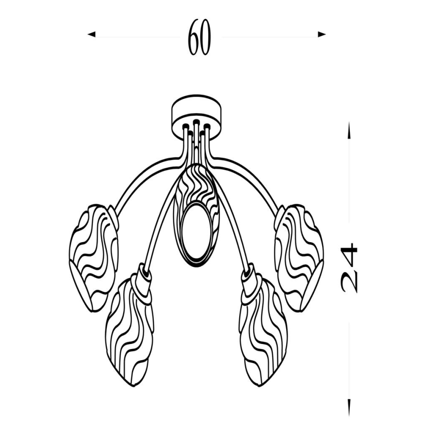 Searchlight - Lámpara de techo de superficie ASTRAL 5xG9/33W/230V dorada