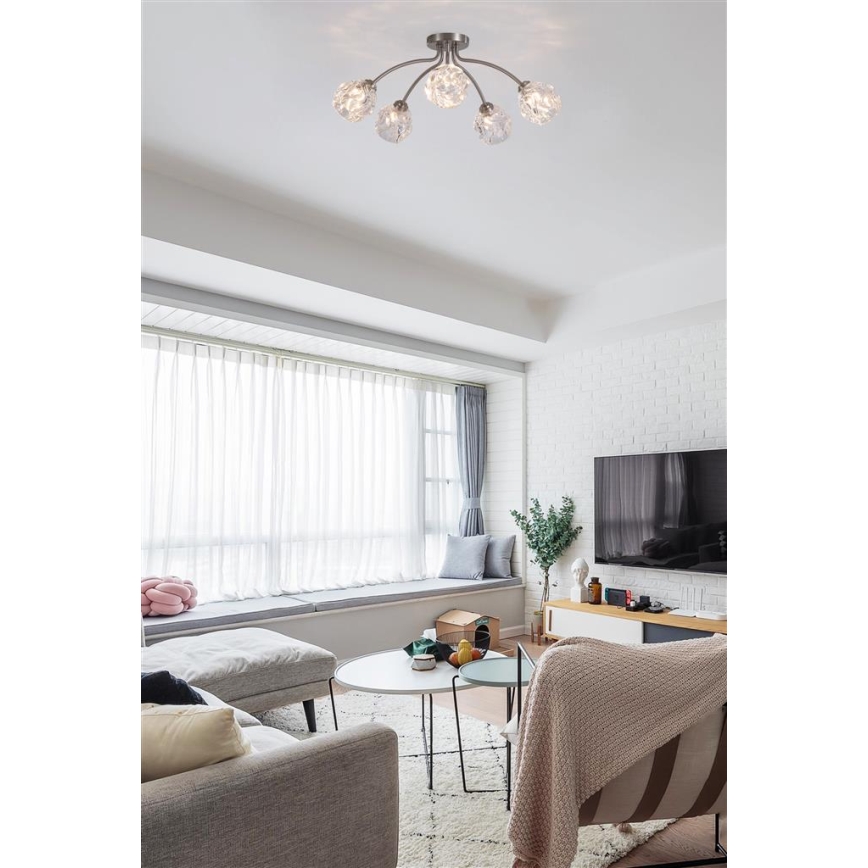 Searchlight - Lámpara de techo ASTRAL de superficie 5xG9/33W/230V cromo mate