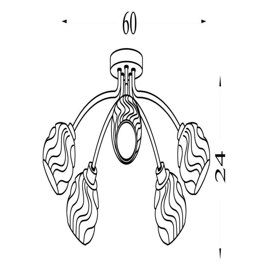Searchlight - Lámpara de techo ASTRAL de superficie 5xG9/33W/230V cromo mate