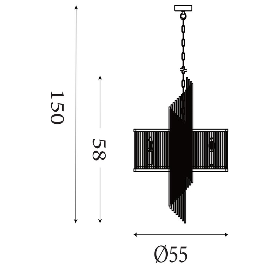 Searchlight - Lámpara de araña con cadena LARA 6xE14/60W/230V