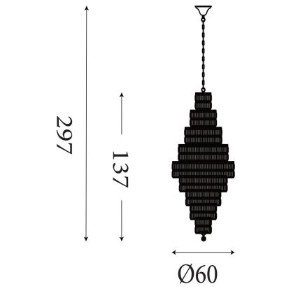 Searchlight - Lámpara de araña con cadena EMPIRE 13xE14/60W/230V