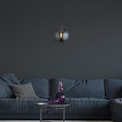Searchlight - Lámpara colgante BALL 1xE27/60W/230V plata