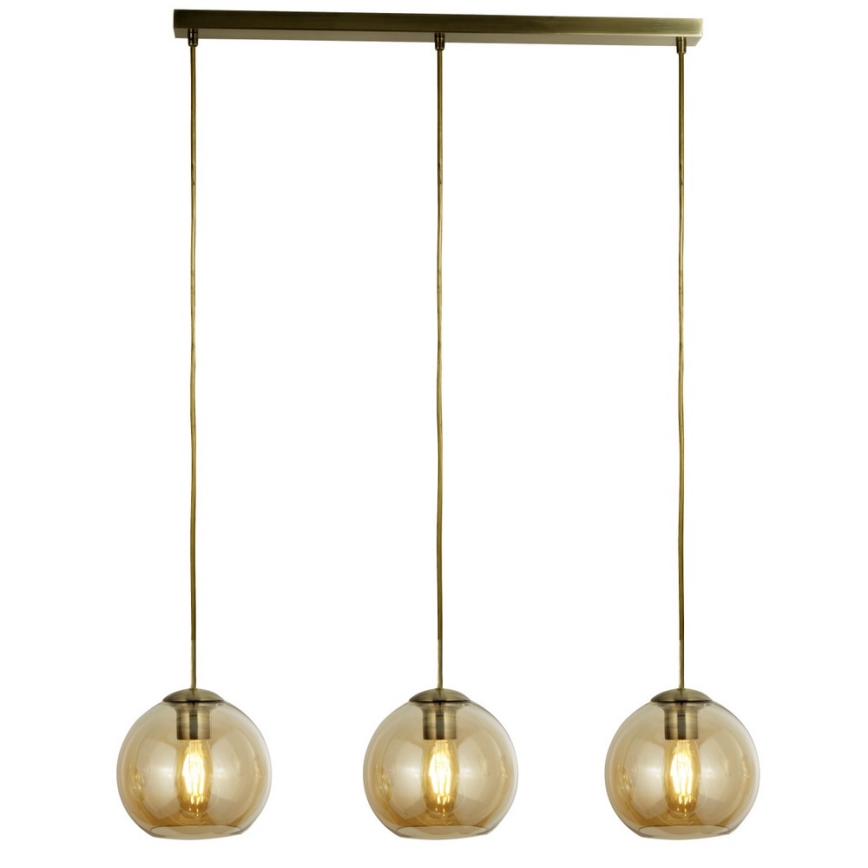 Searchlight - Lámpara colgante PENDANT 3xE27/40W/230V dorado
