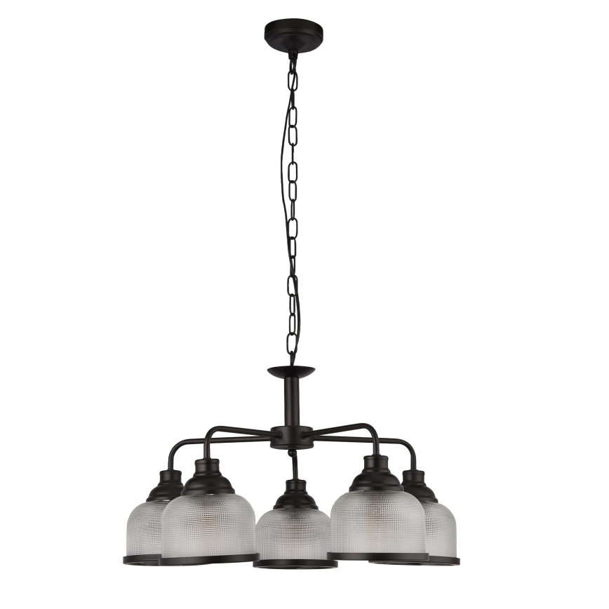 Searchlight - Lámpara colgante con cadena BISTRO 5xE27/60W/230V negro